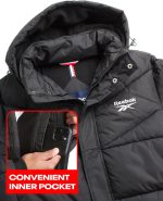 Reebok Men's Winter Jacket - Heavyweight Quilted Puffer Parka Coat - Weather Resistant Ski Jacket for Men (M-XXL) - Image 3